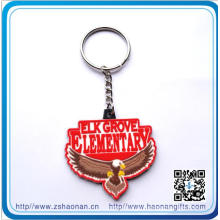 Wholesale PVC Logo keychain with Metal Ring for Key